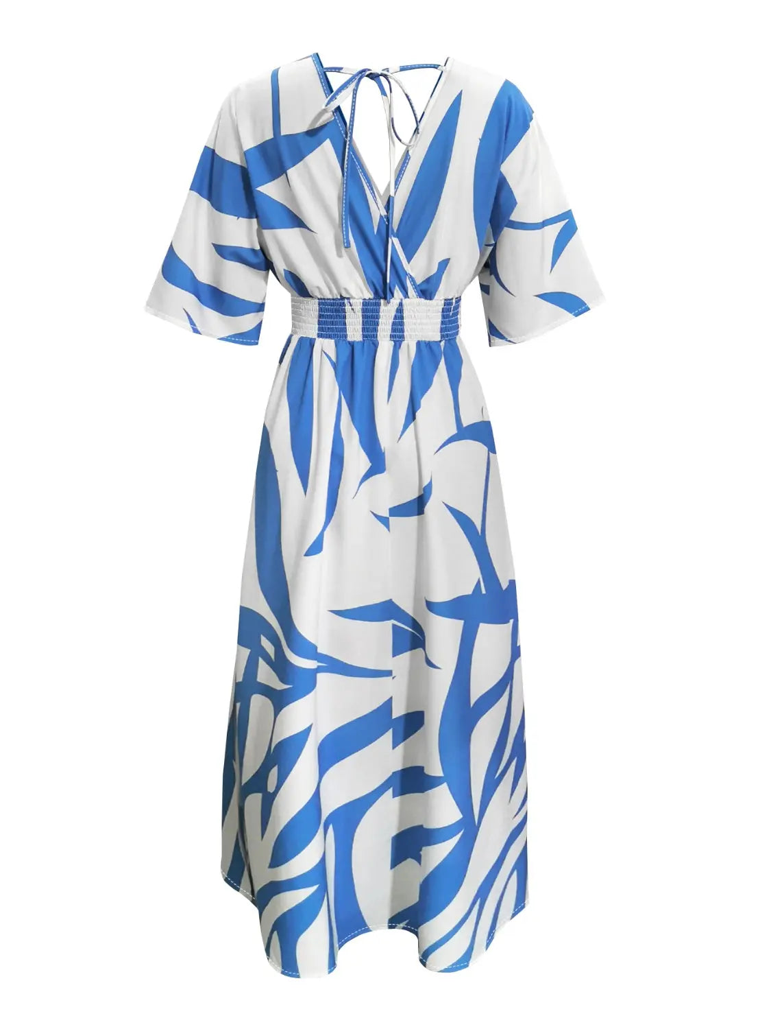 Slit Printed Surplice Maxi Dress - GlossiChic Collection Ultra marine / S GlossiChic Collection Dresses