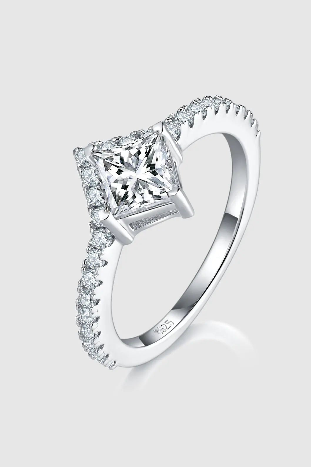 1 Carat Moissanite 925 Sterling Silver Double Layered Ring - GlossiChic Collection Silver / 5 GlossiChic Collection Rings