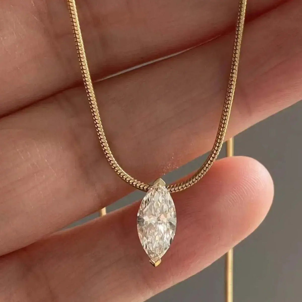 1 Carat Moissanite 925 Sterling Silver Necklace - GlossiChic Collection Gold / One Size GlossiChic Collection jewelry