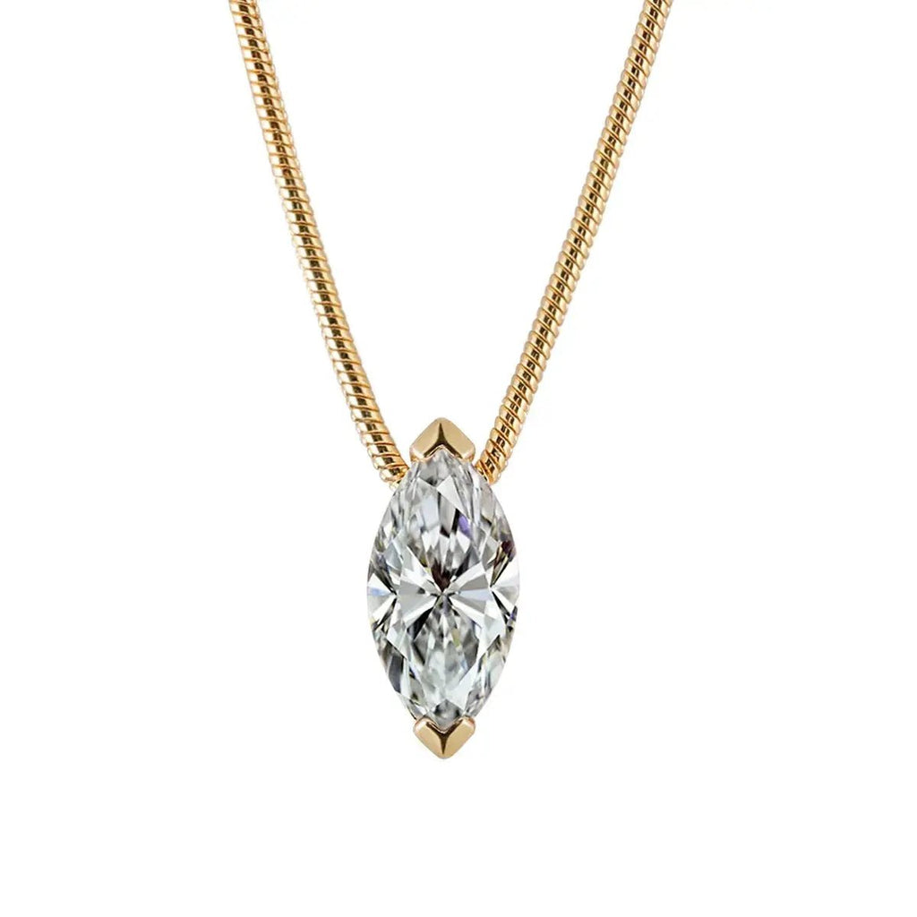 1 Carat Moissanite 925 Sterling Silver Necklace - GlossiChic Collection Gold / One Size GlossiChic Collection jewelry