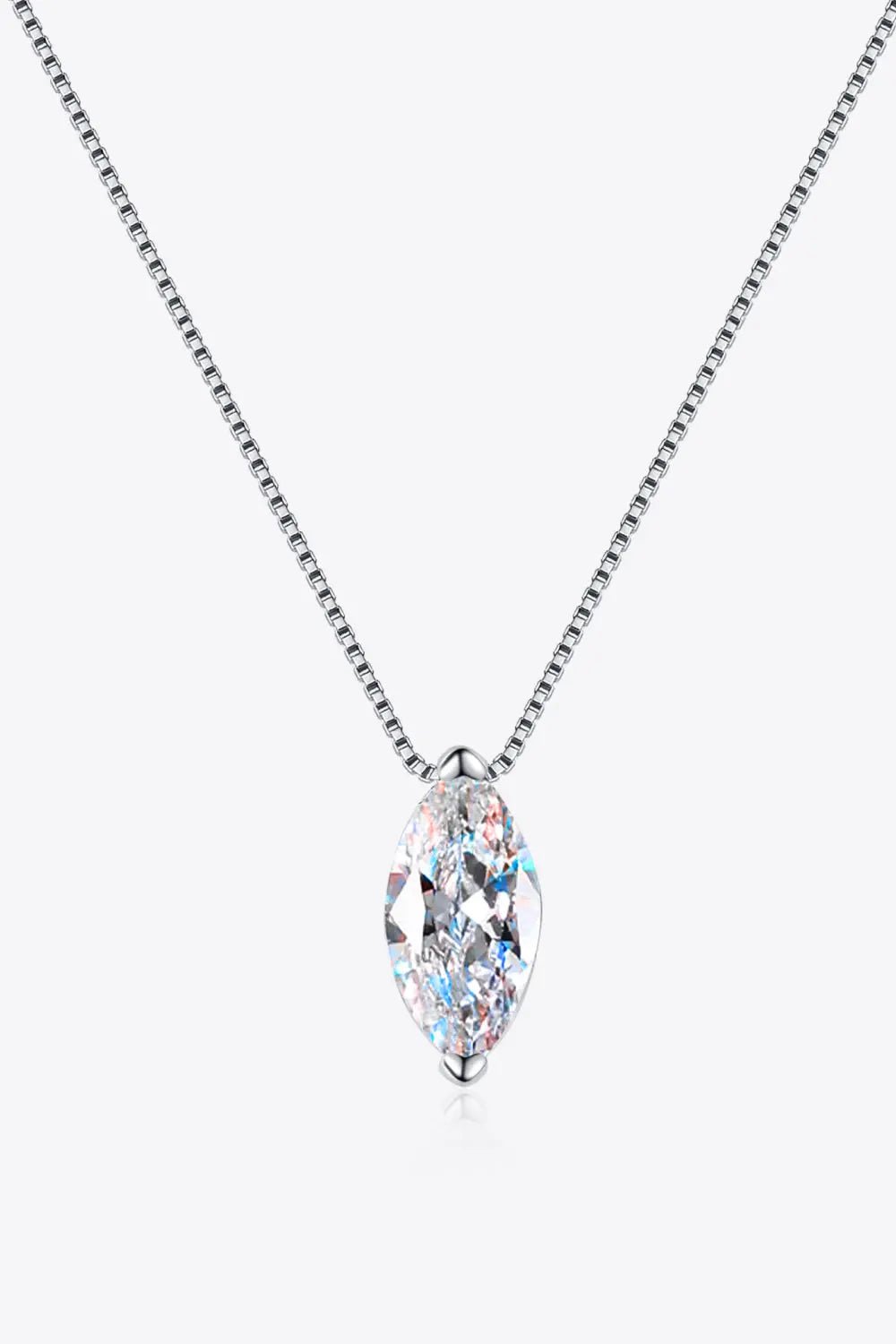 1 Carat Moissanite 925 Sterling Silver Necklace - GlossiChic Collection Silver / One Size GlossiChic Collection jewelry