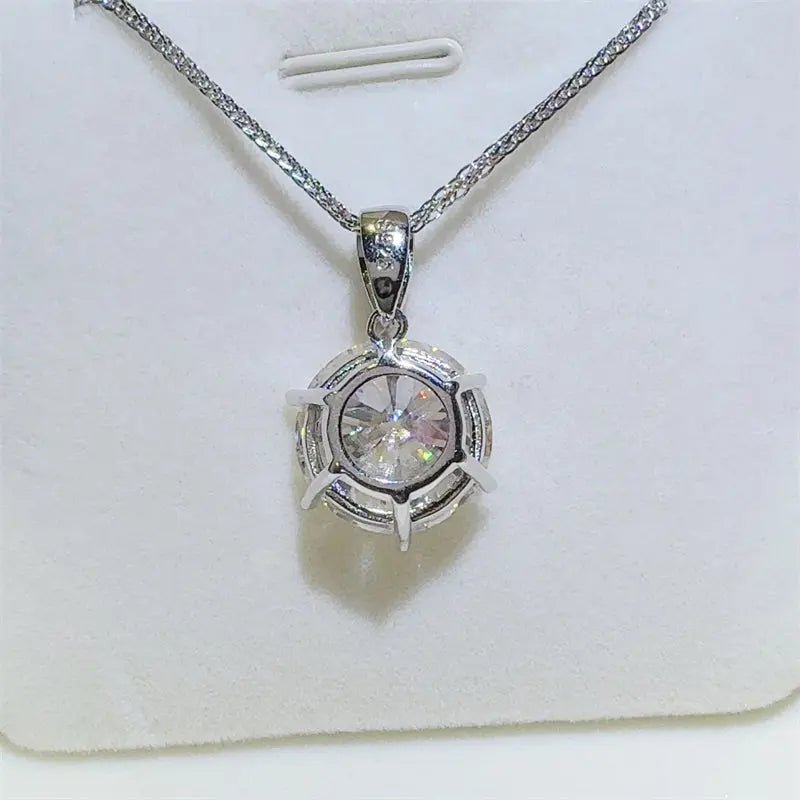 10 Carat Moissanite 925 Sterling Silver Pendant Necklace - GlossiChic Collection Silver / One Size GlossiChic Collection jewelry