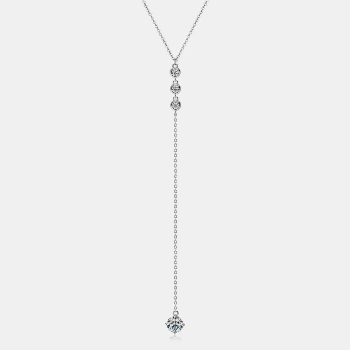 1.3 Carat Moissanite 925 Sterling Silver Drop Necklace - GlossiChic Collectionjewelry