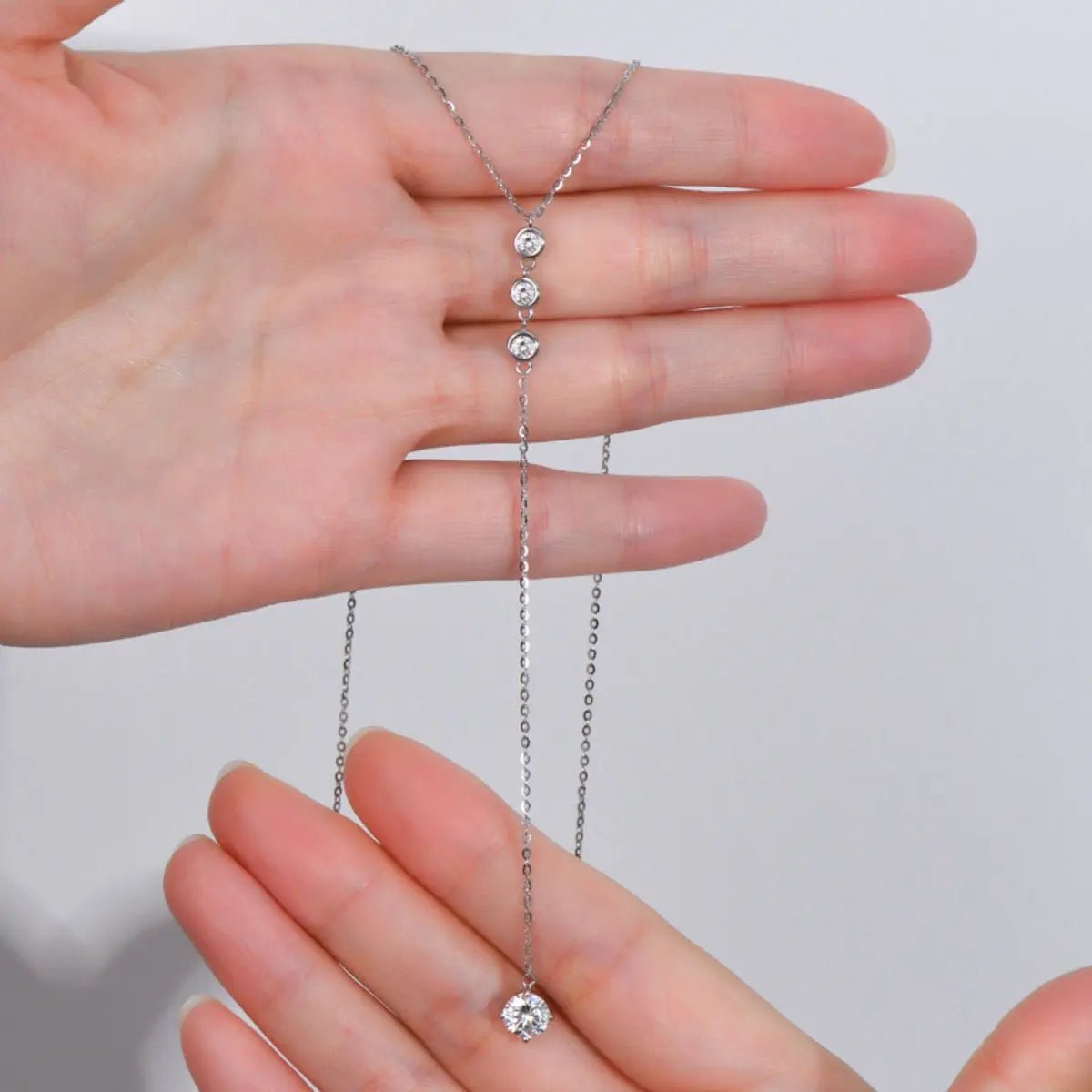 1.3 Carat Moissanite 925 Sterling Silver Drop Necklace - GlossiChic Collectionjewelry