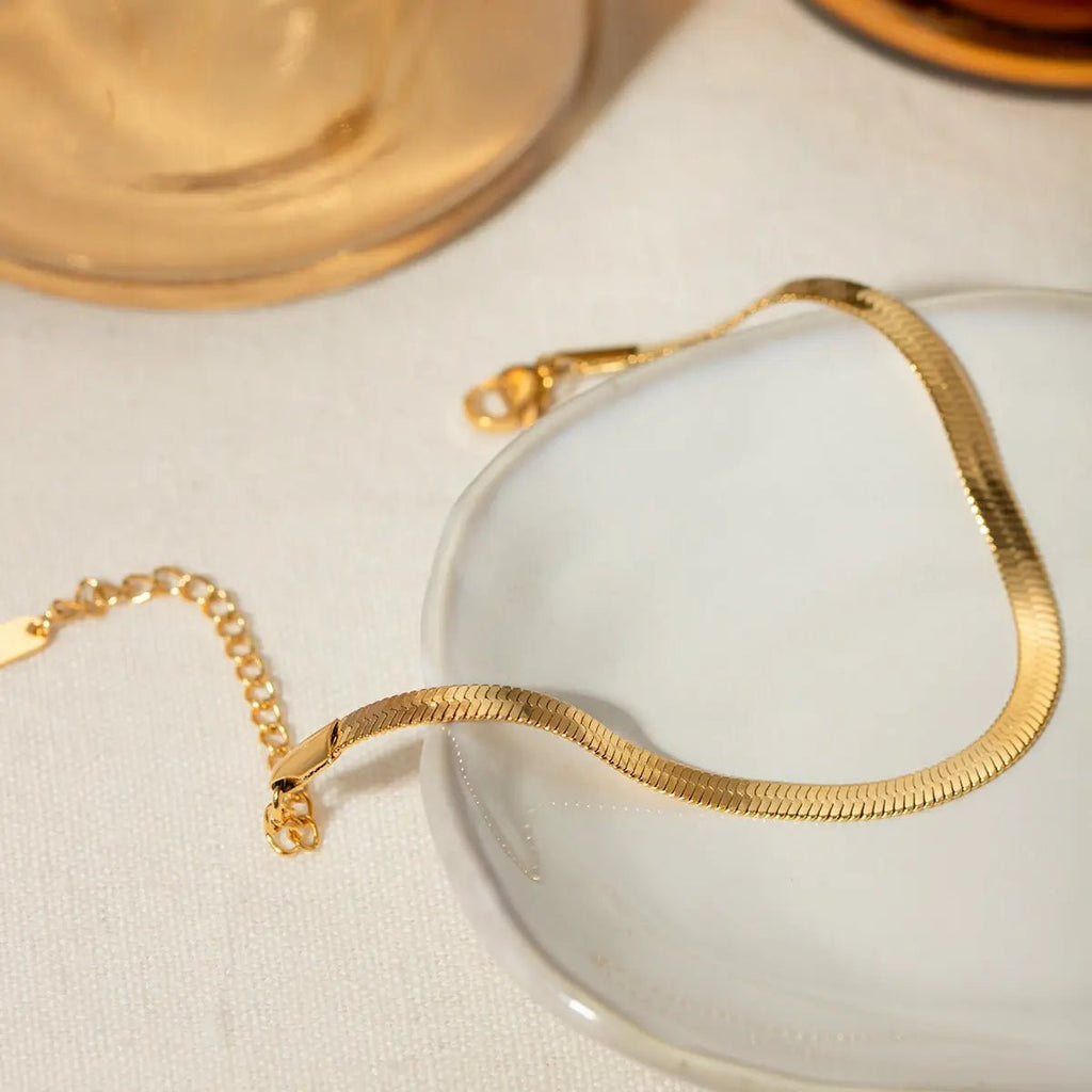 18K Gold - Plated Ankle Bracelet - GlossiChic Collectionjewelry