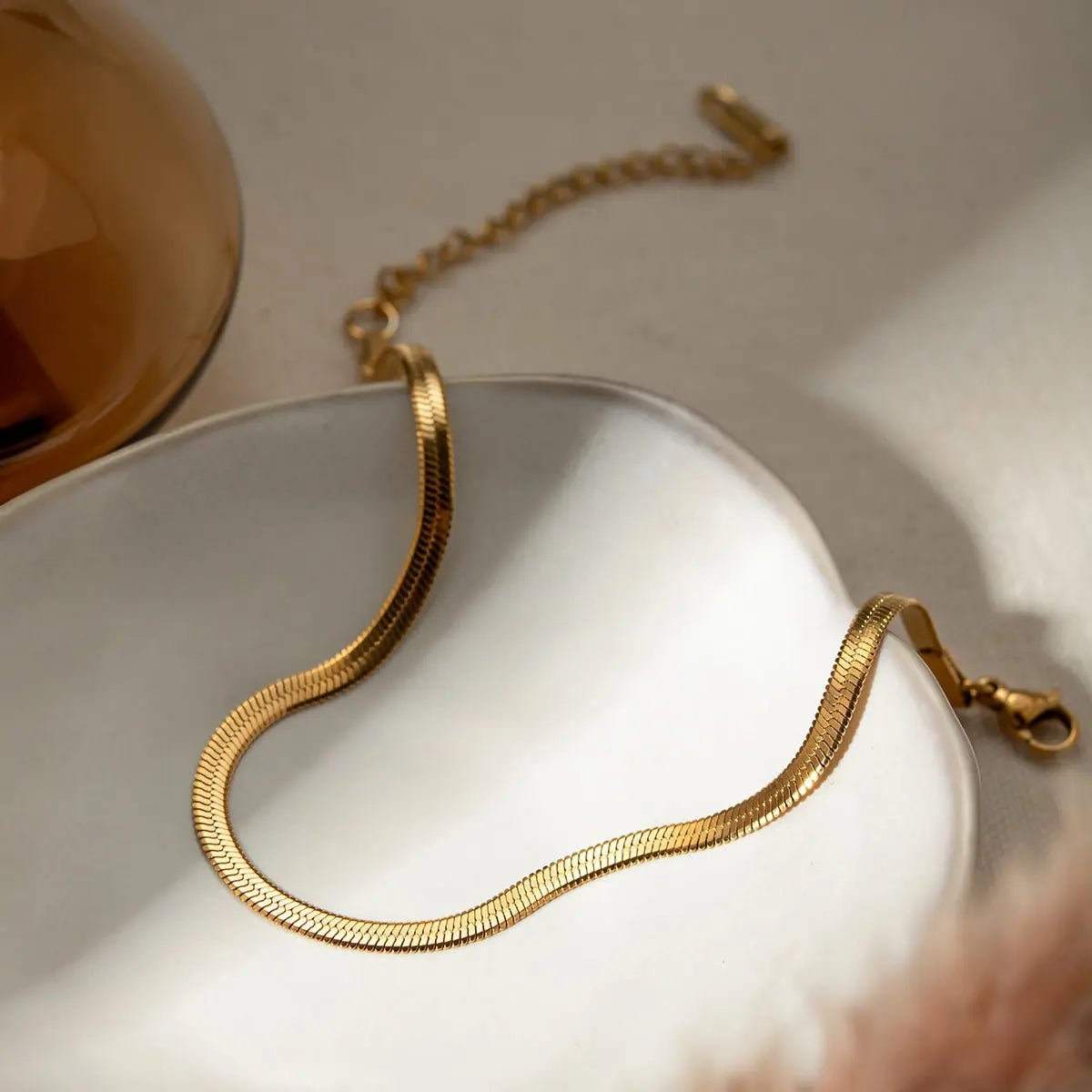 18K Gold - Plated Ankle Bracelet - GlossiChic Collectionjewelry