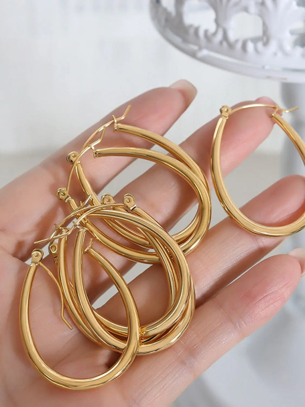 18K Gold-Plated Titanium Steel Earrings - GlossiChic Collection Gold / One Size GlossiChic Collection Earrings