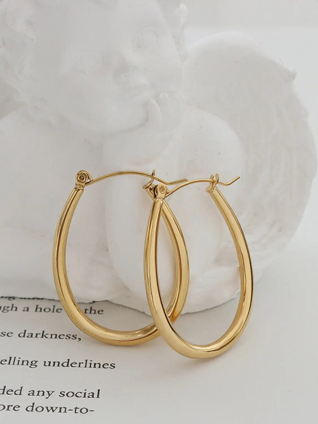 18K Gold-Plated Titanium Steel Earrings - GlossiChic Collection Gold / One Size GlossiChic Collection Earrings