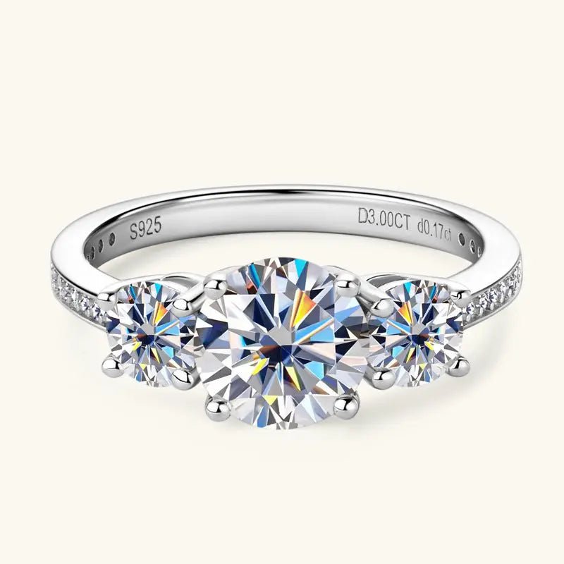 3 Carat Moissanite 925 Sterling Silver Ring - GlossiChic Collectionjewelry