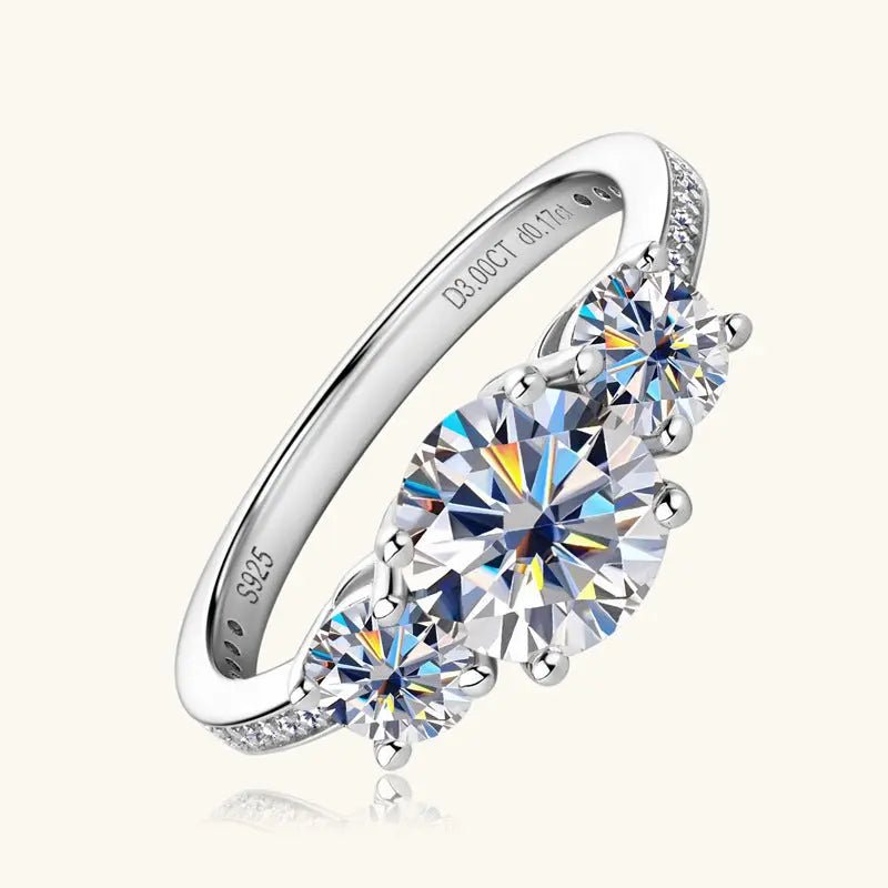 3 Carat Moissanite 925 Sterling Silver Ring - GlossiChic Collectionjewelry