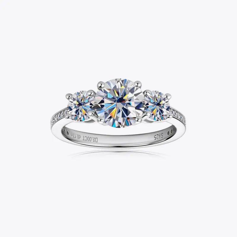 3 Carat Moissanite 925 Sterling Silver Ring - GlossiChic Collectionjewelry