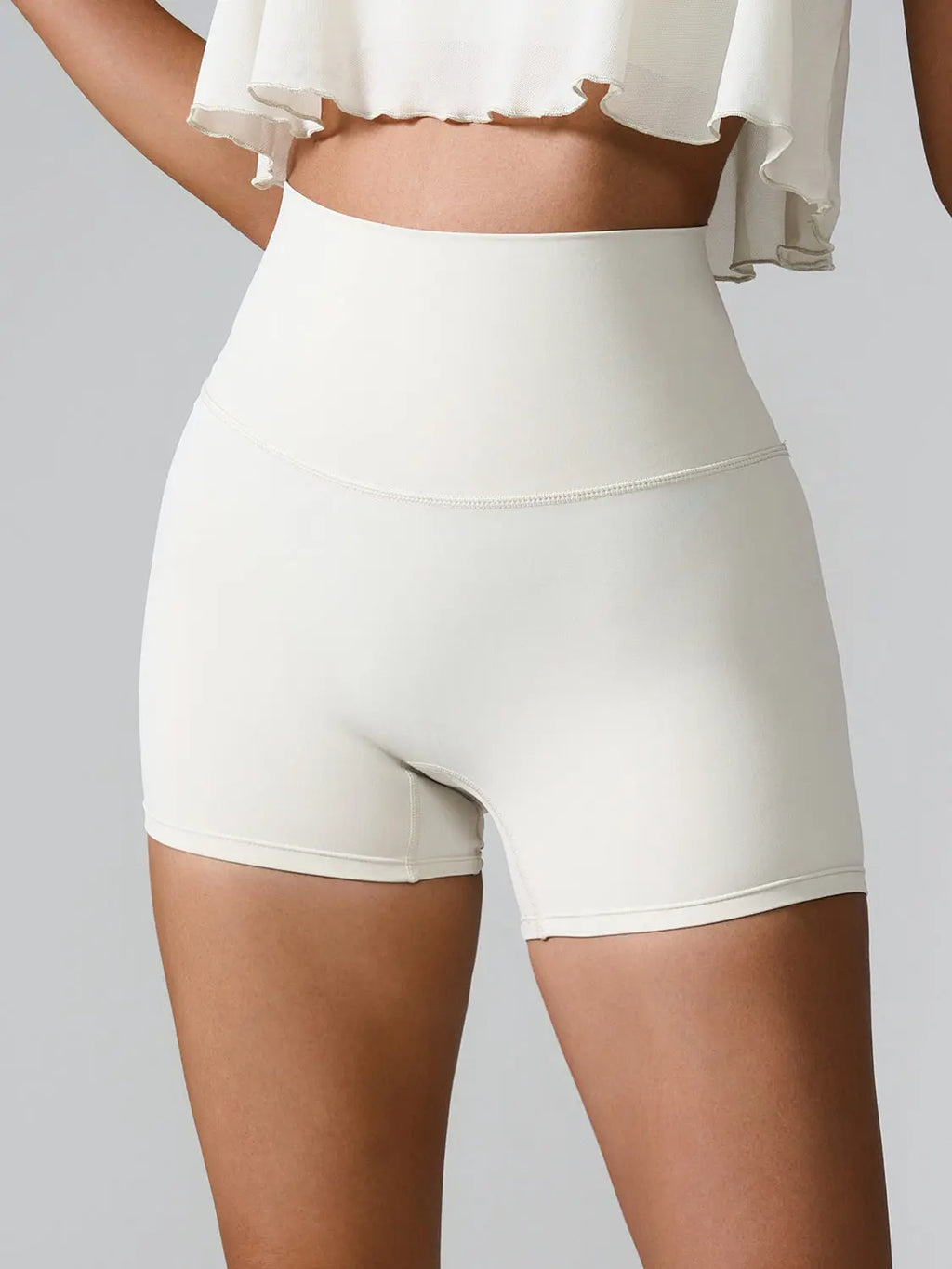 High Waist Active Shorts - GlossiChic Collection White / S GlossiChic Collection Activewear