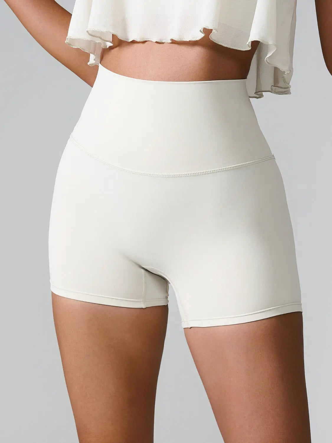 High Waist Active Shorts - GlossiChic Collection White / S GlossiChic Collection Activewear