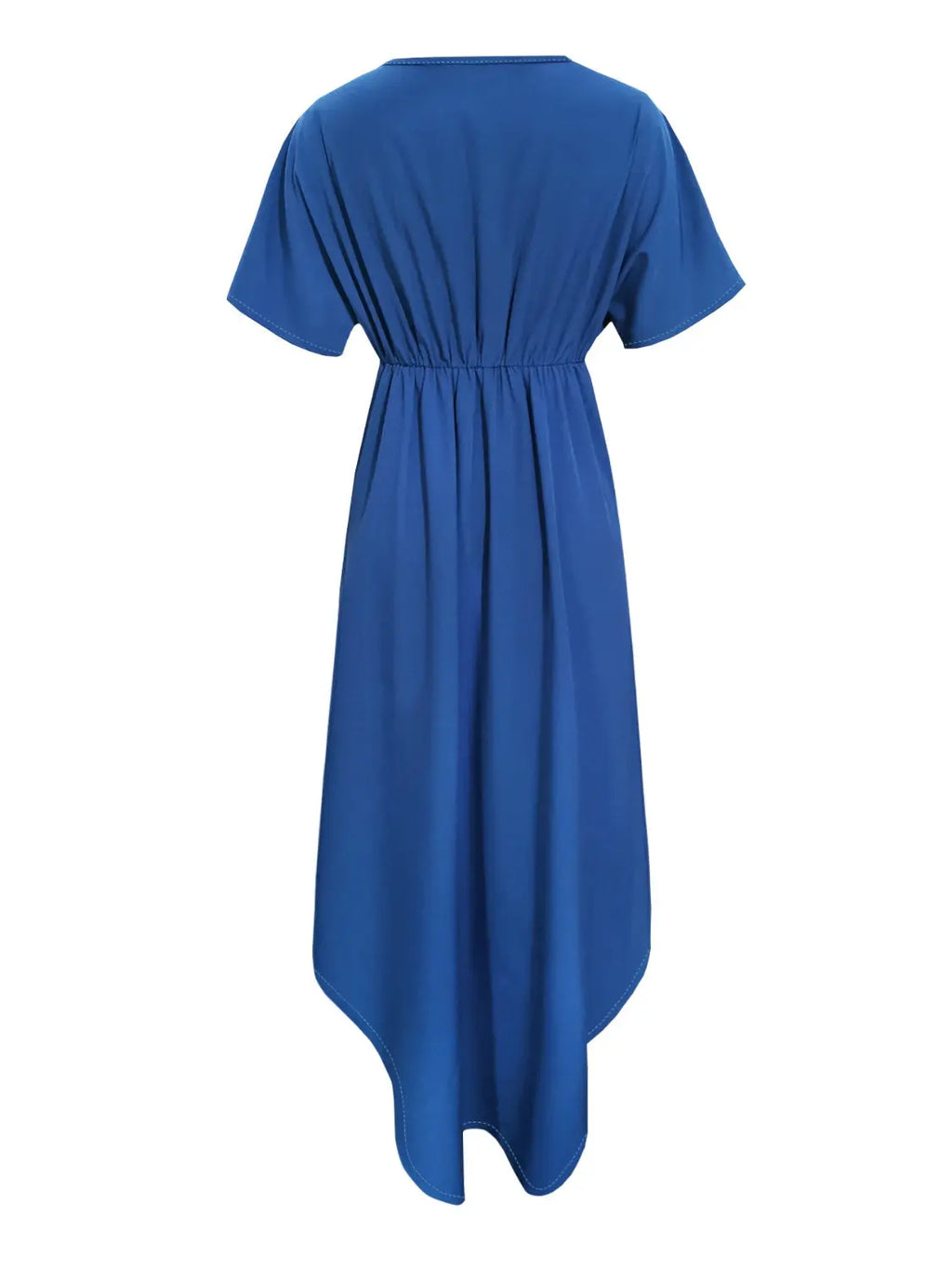 Twisted High-Low Short Sleeve Blouse - GlossiChic Collection Royal Blue / S GlossiChic Collection Shirts & Tops