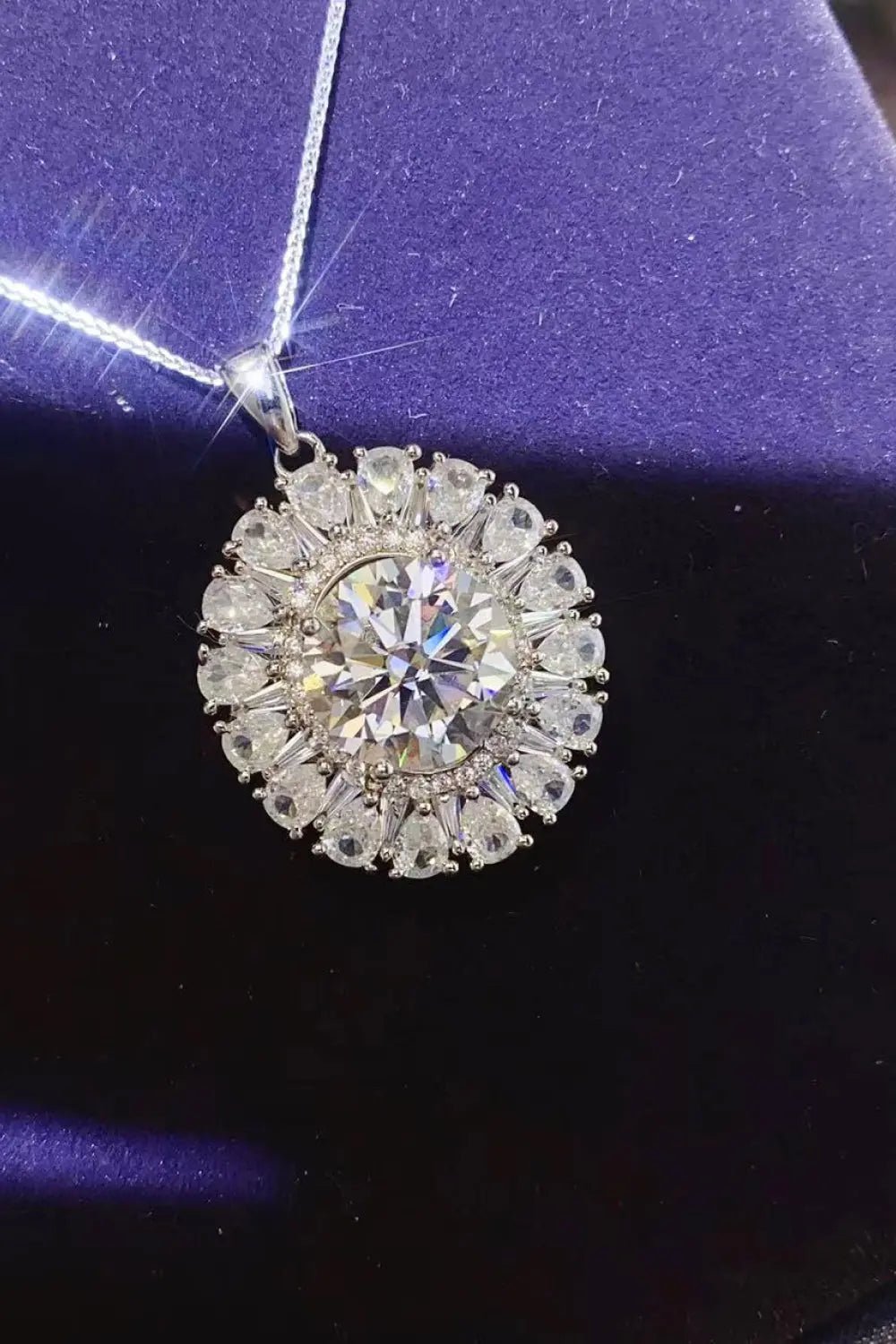 5 Carat Moissanite 925 Sterling Silver Necklace - GlossiChic Collectionjewelry