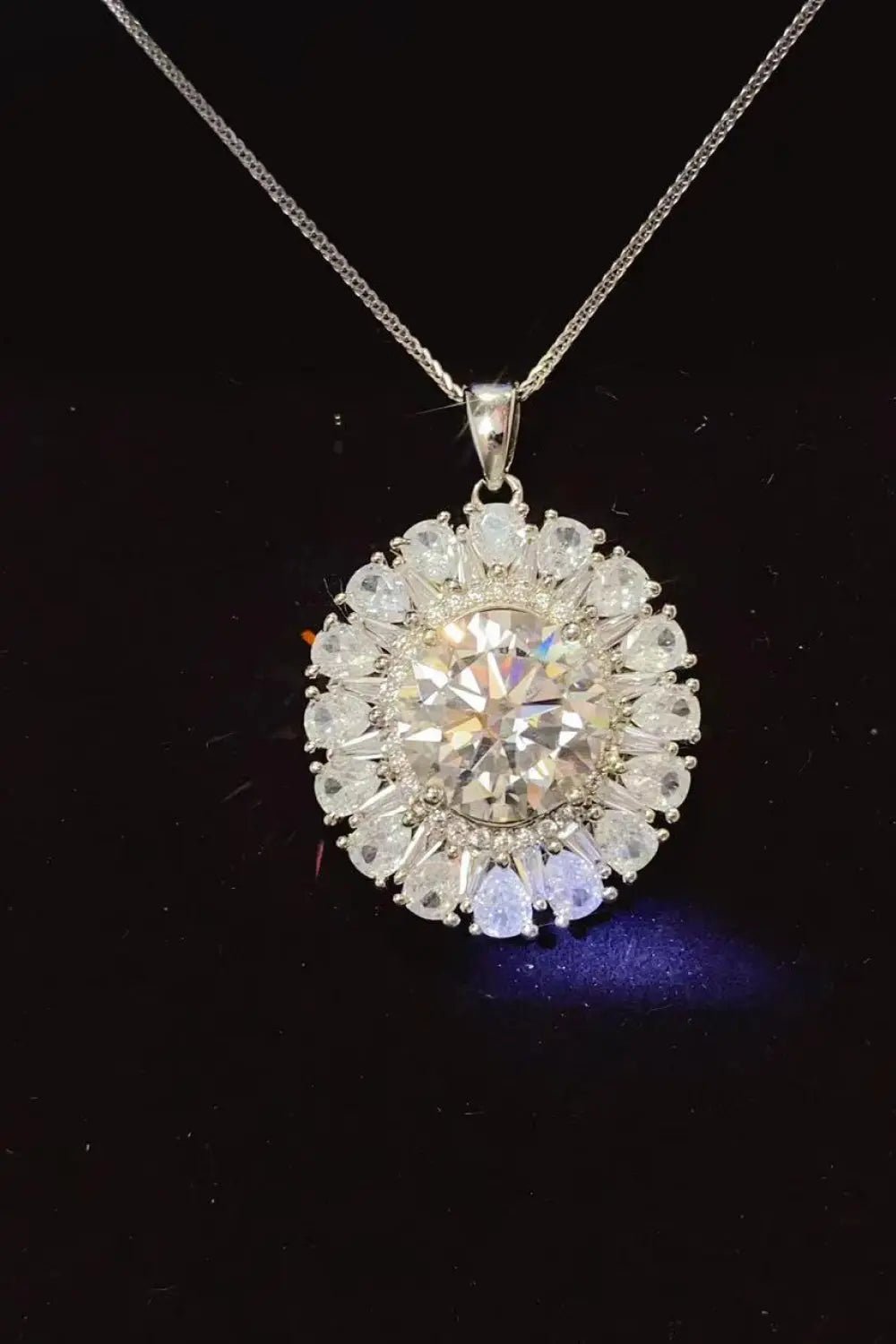 5 Carat Moissanite 925 Sterling Silver Necklace - GlossiChic Collectionjewelry