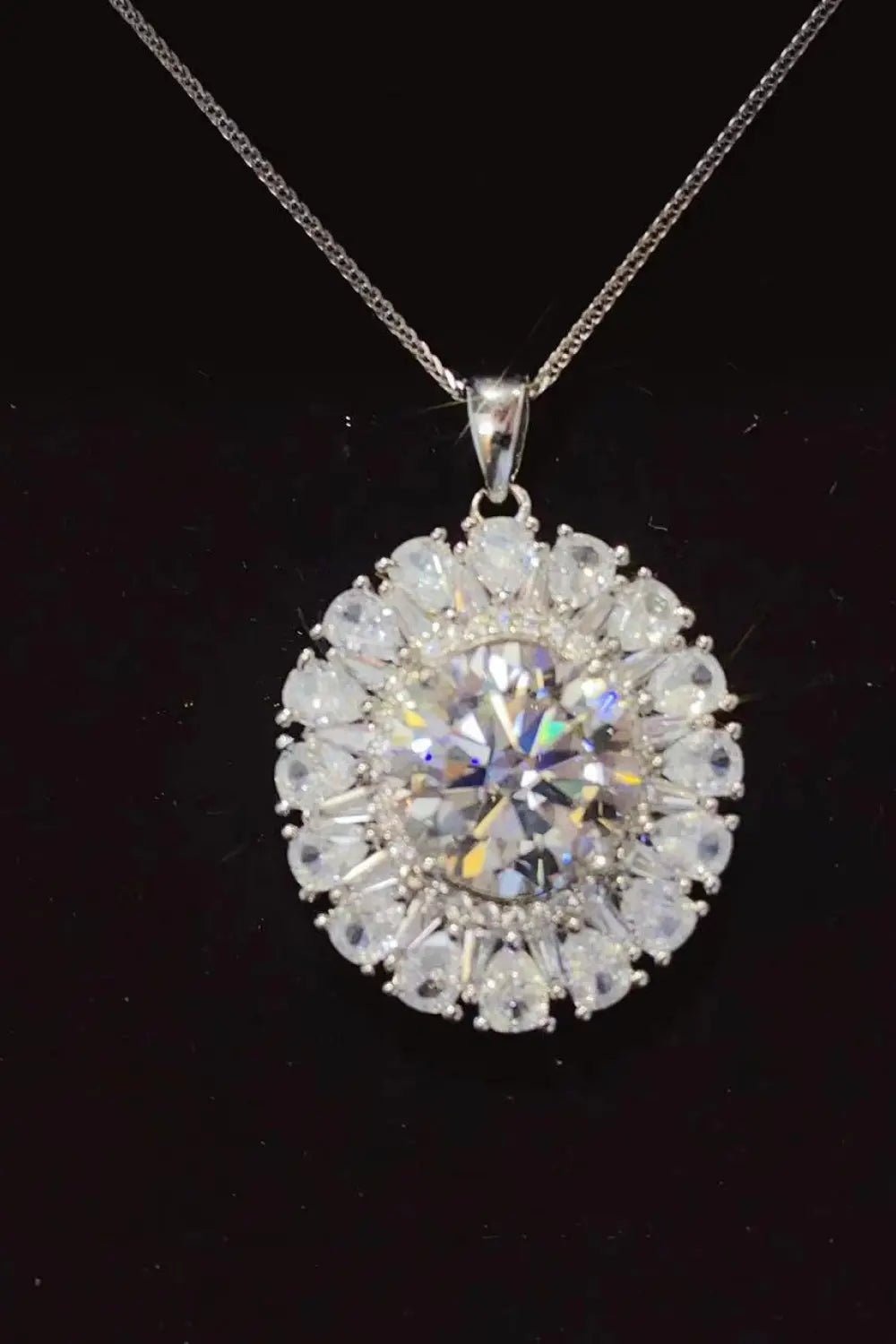 5 Carat Moissanite 925 Sterling Silver Necklace - GlossiChic Collectionjewelry