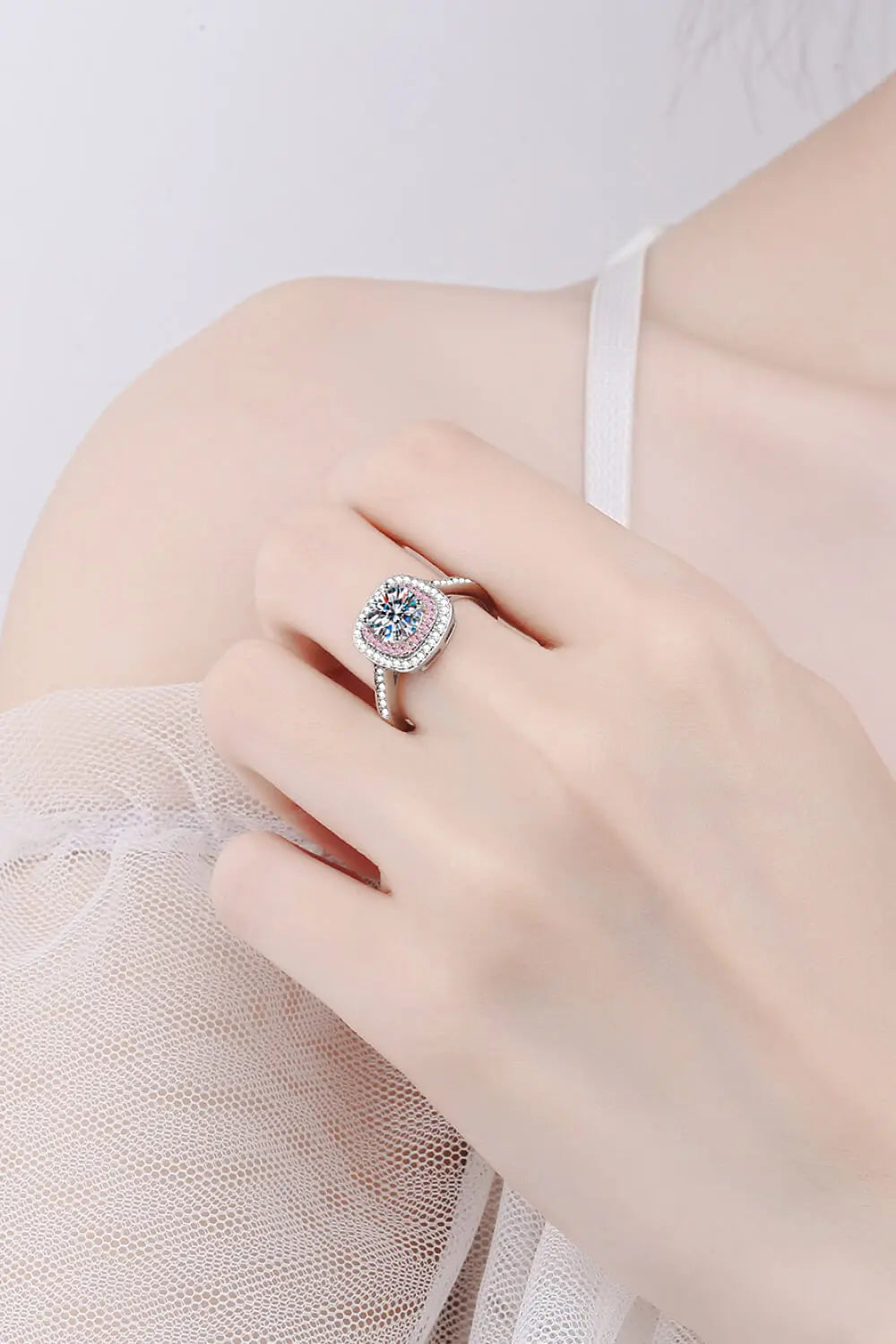 Need You Now Moissanite Ring - GlossiChic Collection Silver/Pink / 4 GlossiChic Collection Rings