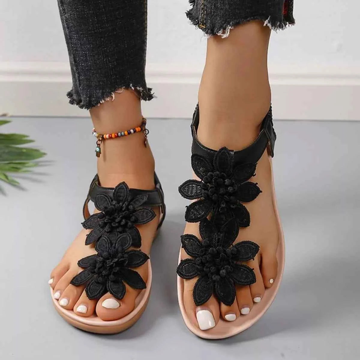 Flower Flats Sandals