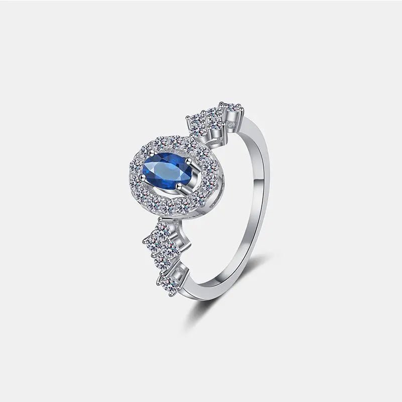 925 Sterling Silver Moissanite Ring - GlossiChic Collection Silver / 4 GlossiChic Collection Rings