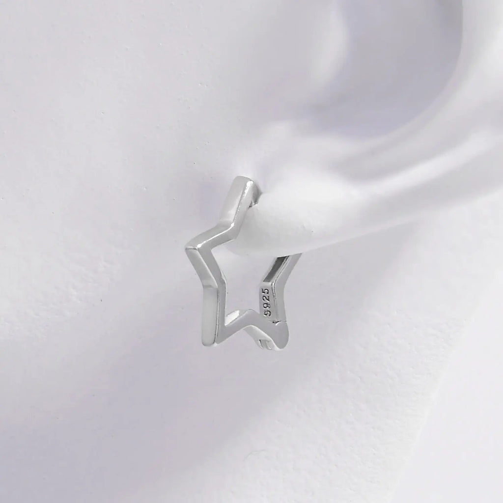 925 Sterling Silver Star Earrings - GlossiChic Collection Silver / One Size GlossiChic Collection jewelry