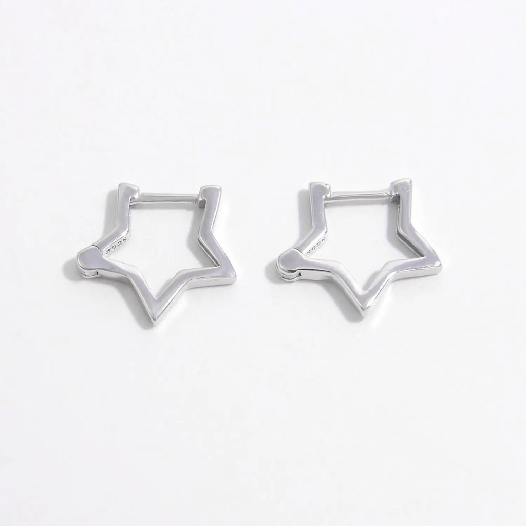 925 Sterling Silver Star Earrings - GlossiChic Collection Silver / One Size GlossiChic Collection jewelry