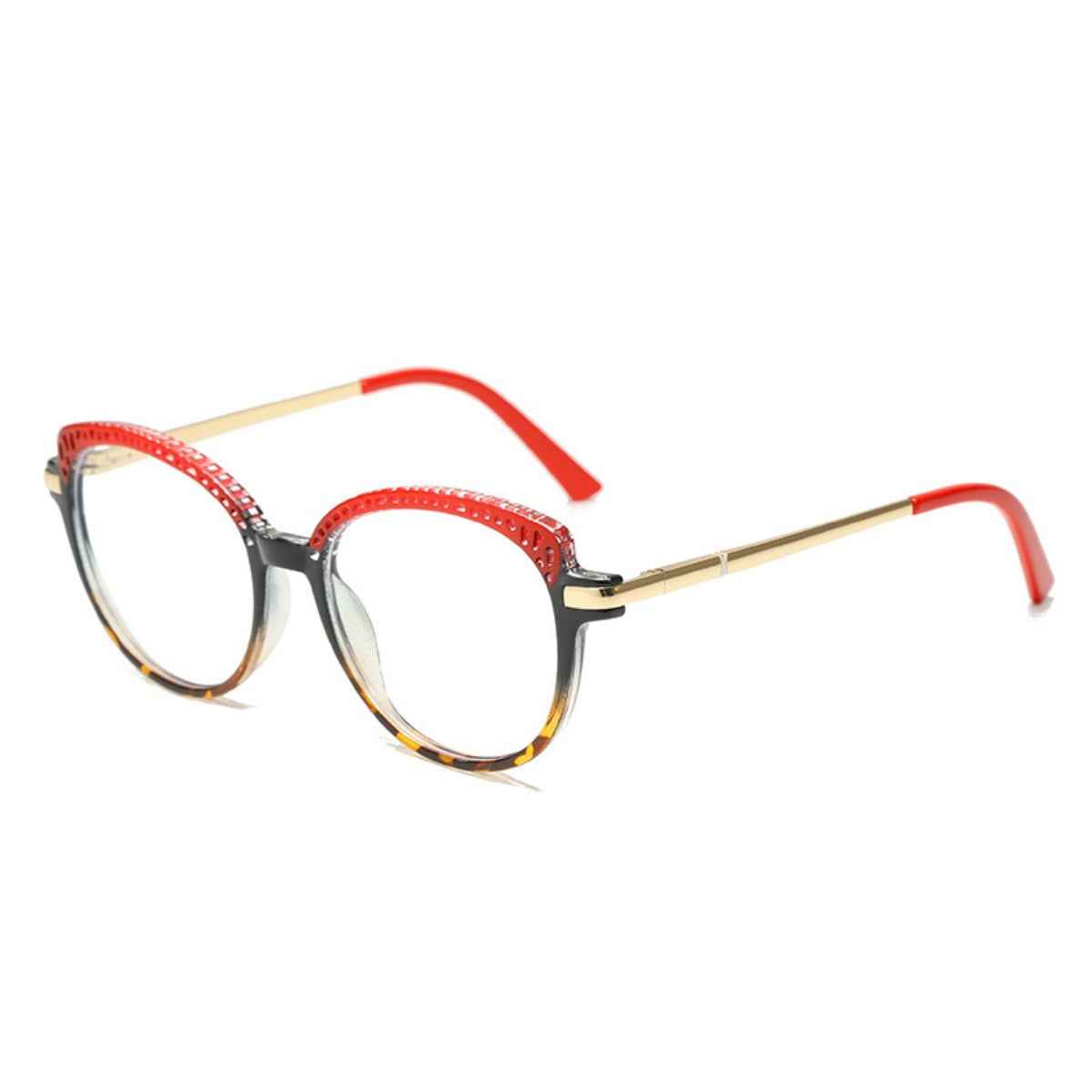 Metal Temples Cat-Eye Glasses