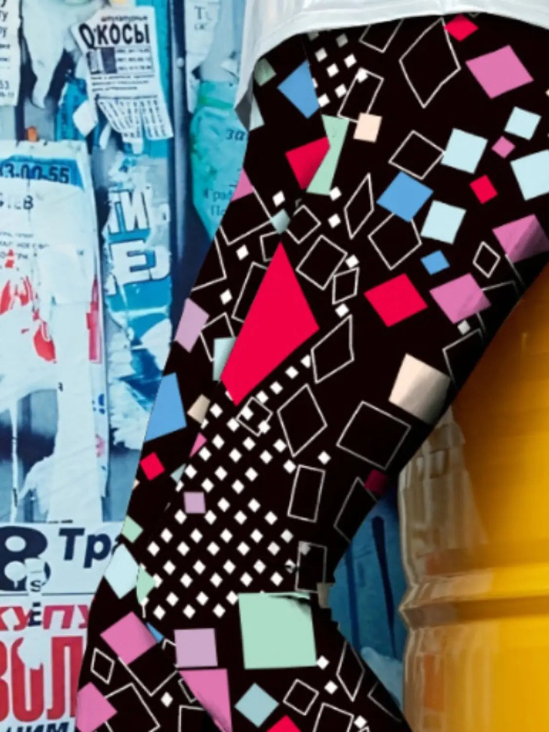 Printed High Waist Skinny Leggings - GlossiChic Collection Stripe / S GlossiChic Collection Activewear