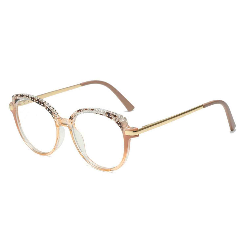 Metal Temples Cat-Eye Glasses