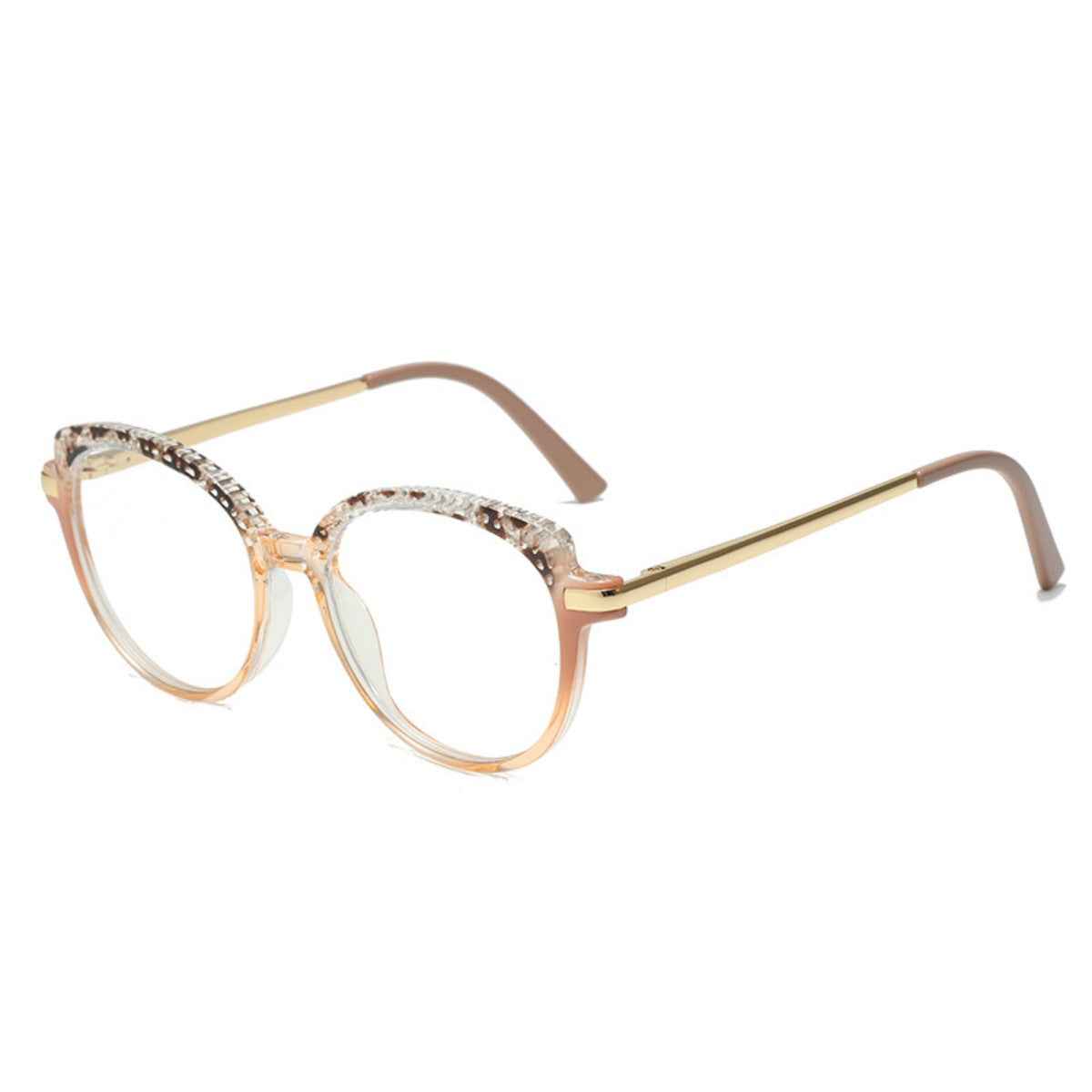 Metal Temples Cat-Eye Glasses