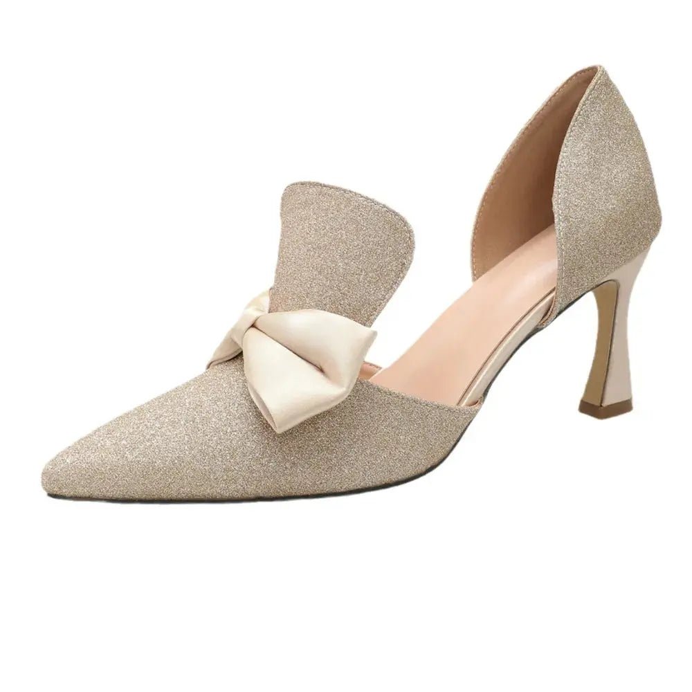 Bow Point Toe Stiletto Pumps - GlossiChic CollectionShoes