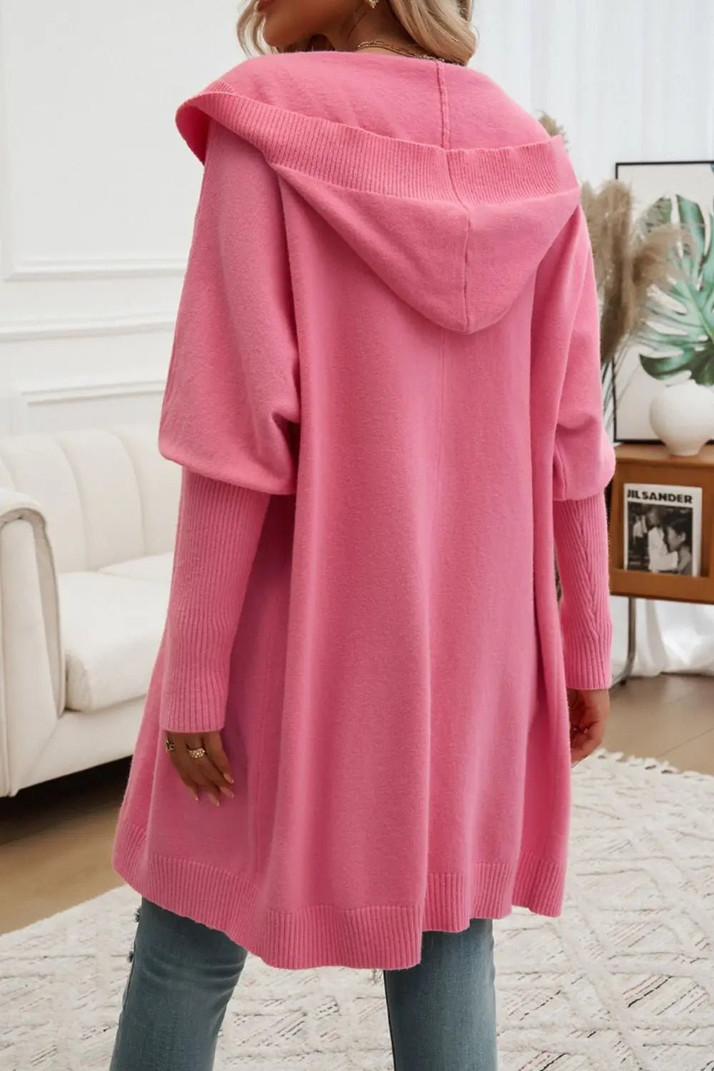 Button Up Long Sleeve Hooded Cardigan - GlossiChic Collection Tan / S GlossiChic Collection Blazer & Cardigan