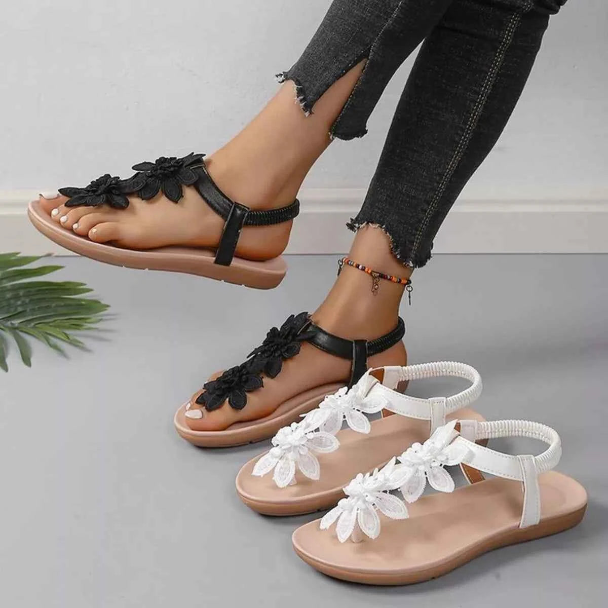 Flower Flats Sandals