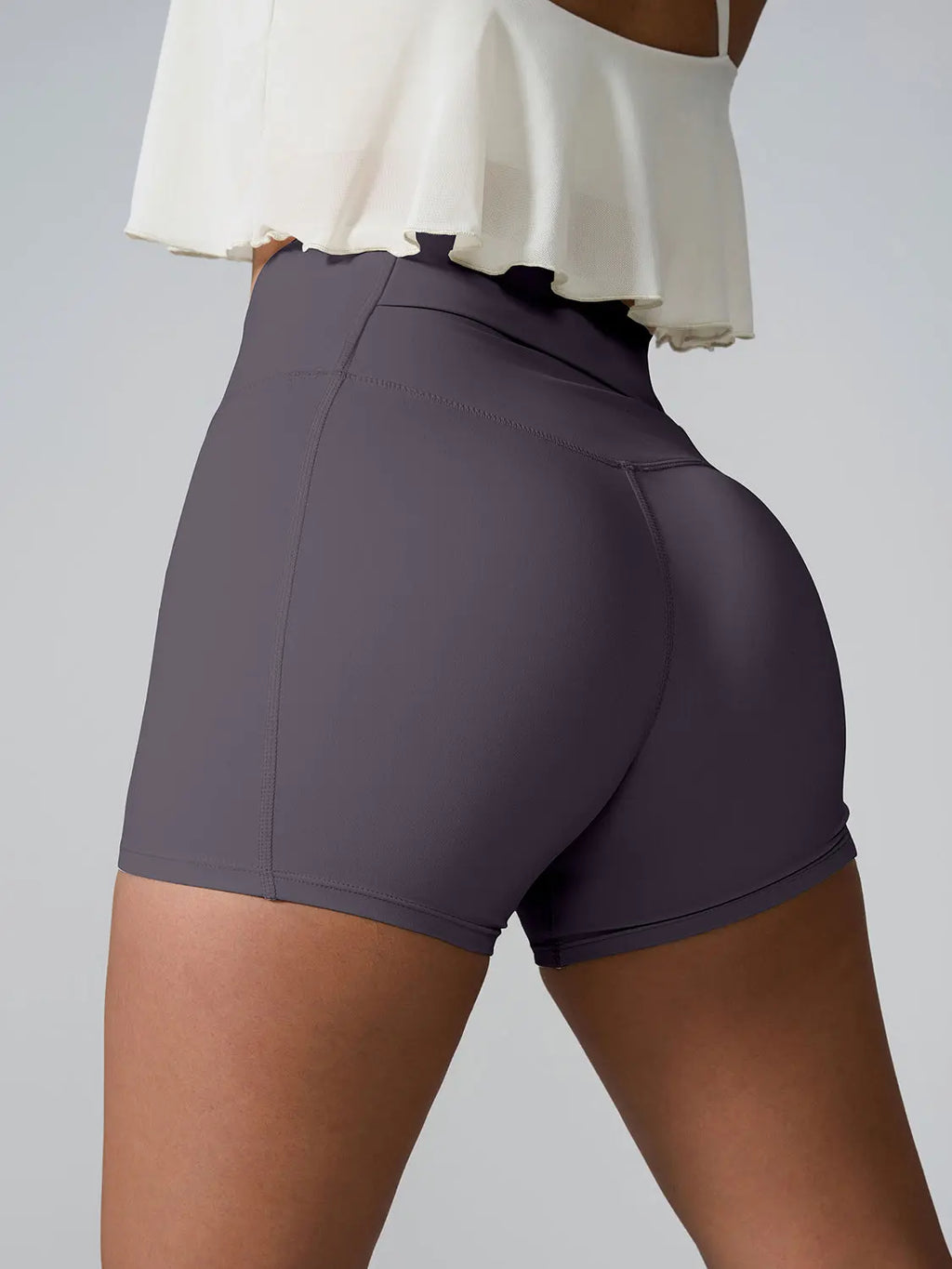High Waist Active Shorts - GlossiChic Collection White / S GlossiChic Collection Activewear