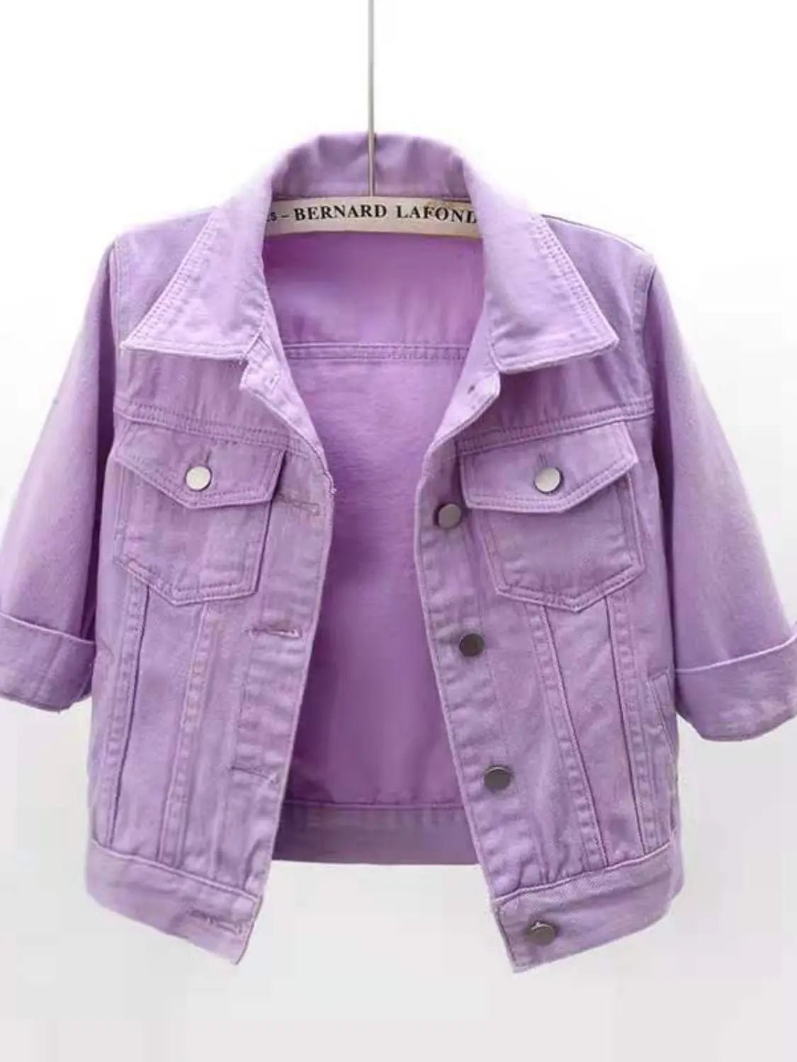 Full Size Cropped Denim Jacket - GlossiChic Collection Pink / 5XL GlossiChic Collection Coats & Jackets