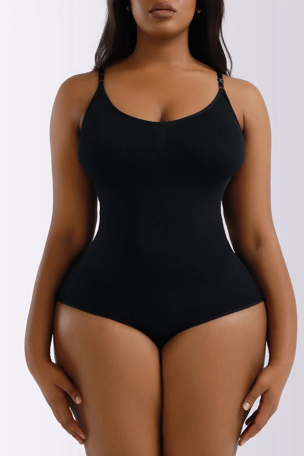 Full Size Spaghetti Strap Shaping Bodysuit - GlossiChic Collection Mocha / S GlossiChic Collection Bodysuits