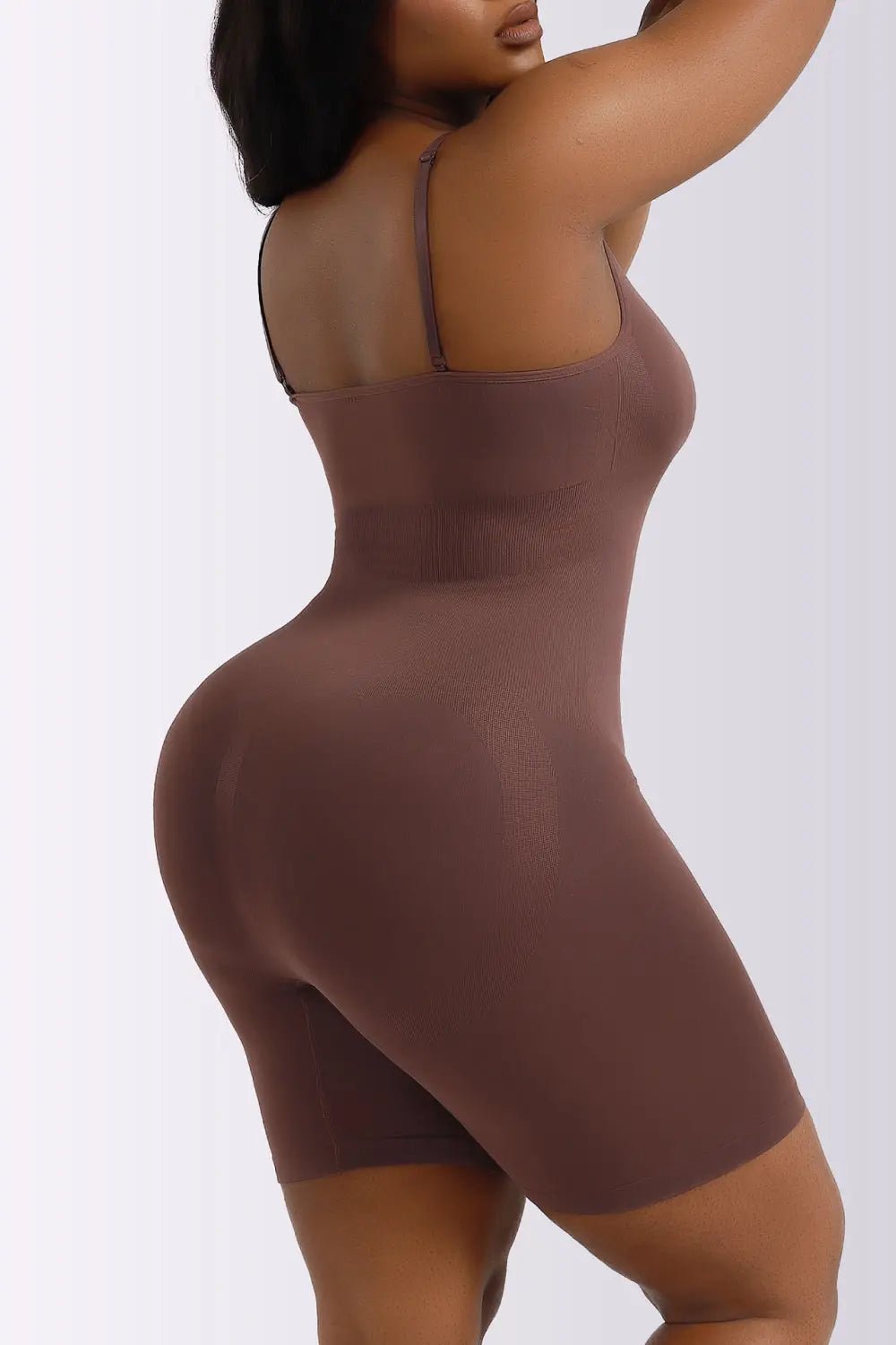 Full Size Spaghetti Strap Shaping Romper - GlossiChic Collection Mocha / S GlossiChic Collection Jumpers & Rompers