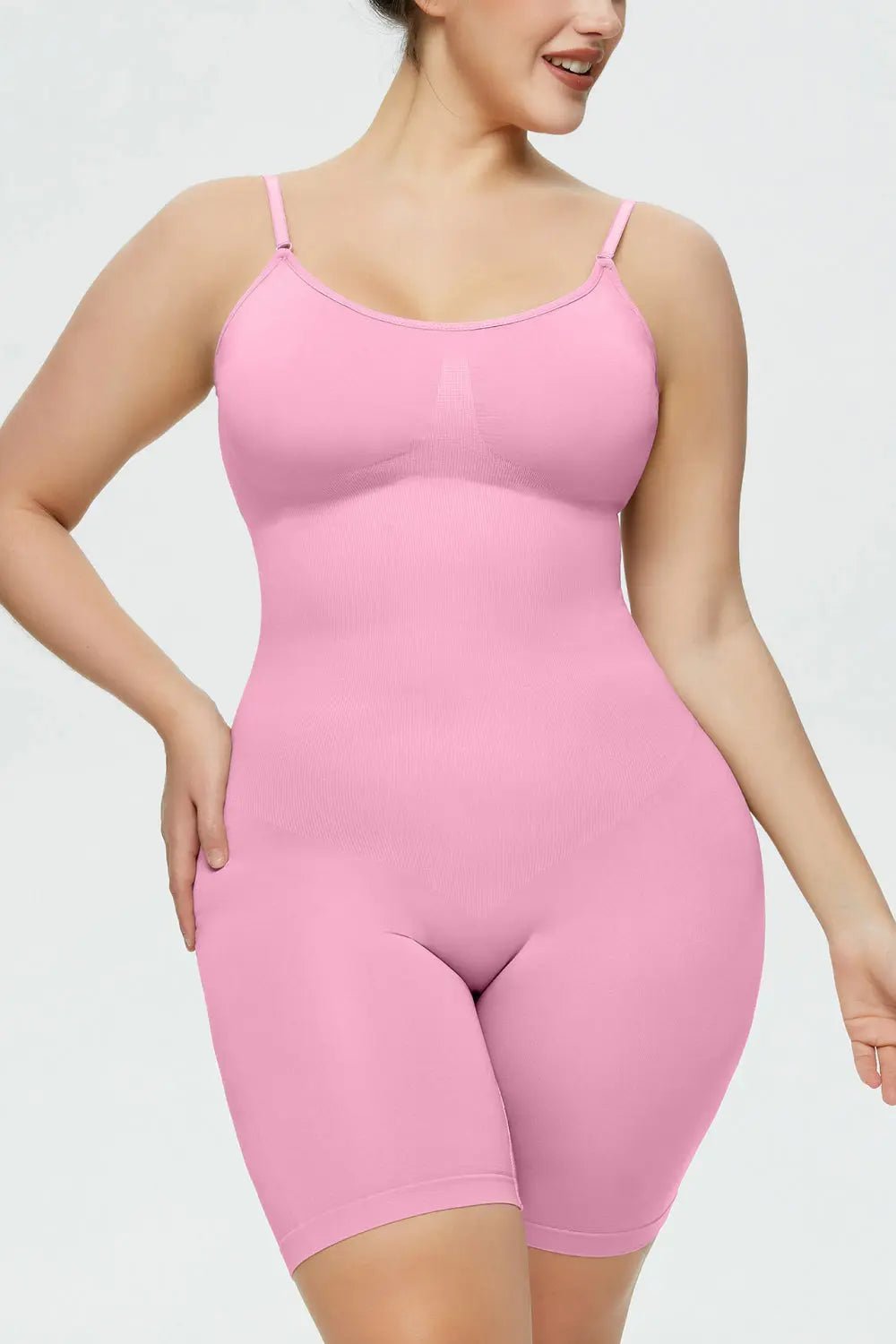 Full Size Spaghetti Strap Shaping Romper - GlossiChic Collection Pink / S GlossiChic Collection Jumpers & Rompers