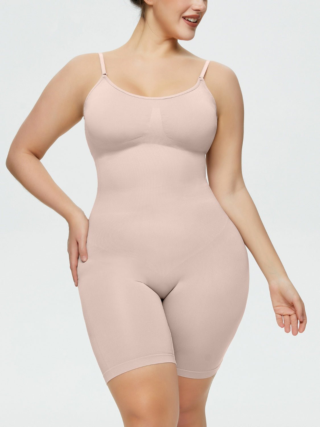 Full Size Spaghetti Strap Shaping Romper - GlossiChic Collection Dust Storm / XL GlossiChic Collection Jumpers & Rompers