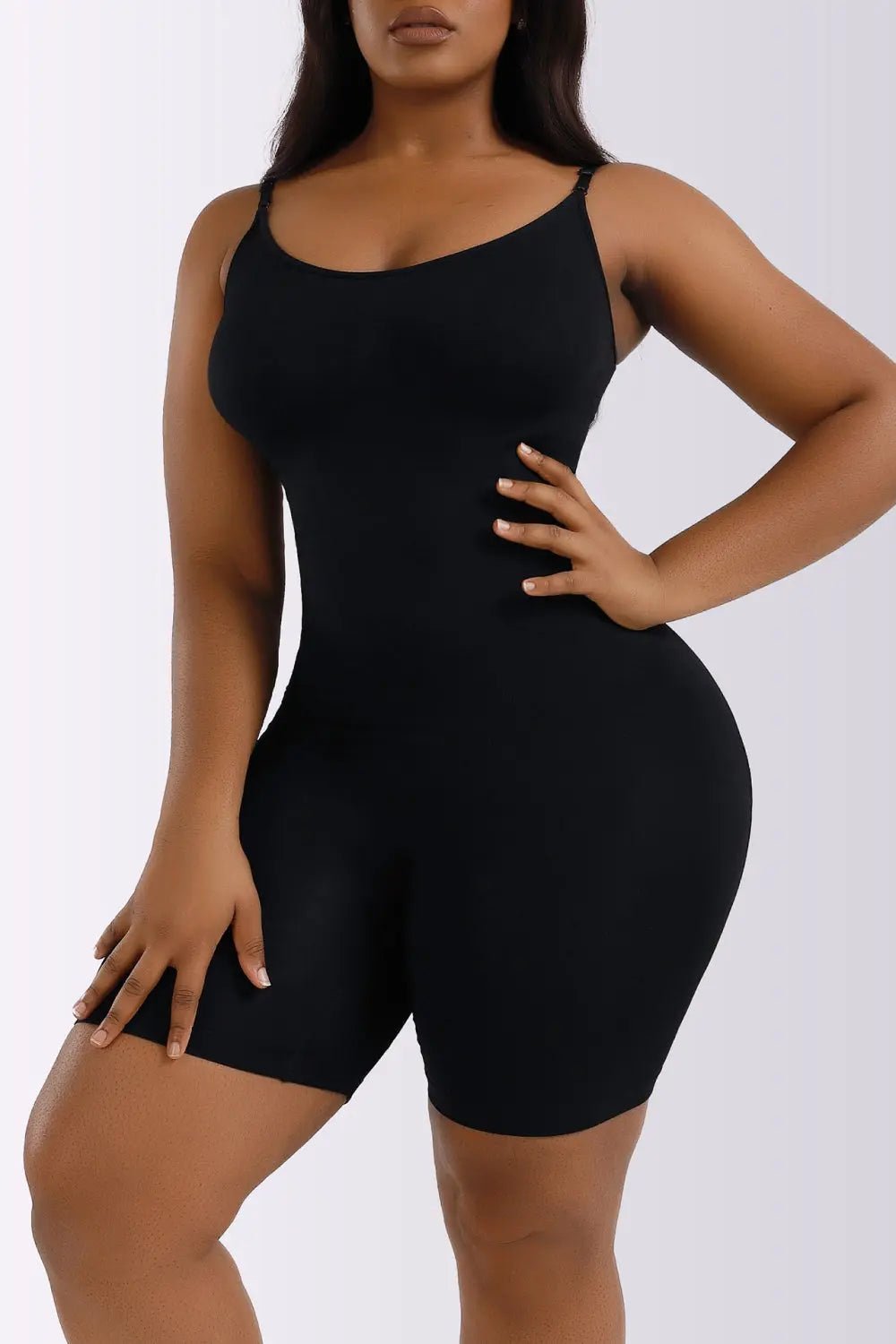Full Size Spaghetti Strap Shaping Romper - GlossiChic Collection Black / S GlossiChic Collection Jumpers & Rompers