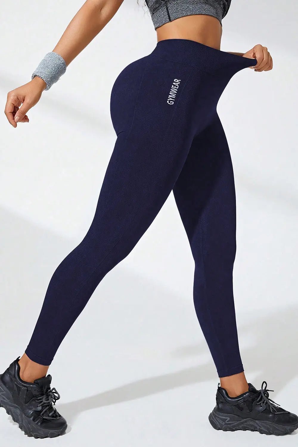 High Waist Active Leggings - GlossiChic Collection Dark Blue / S GlossiChic Collection Activewear