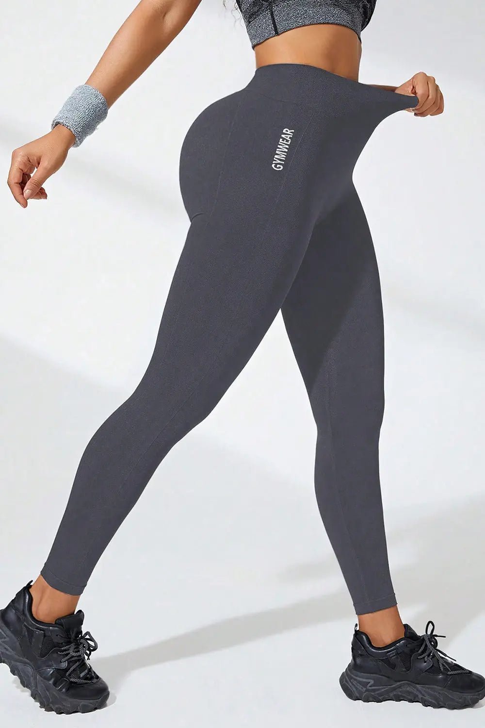 High Waist Active Leggings - GlossiChic Collection Dark Gray / S GlossiChic Collection Activewear