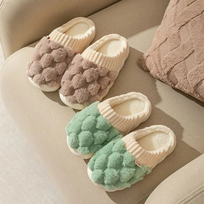 Household Indoor Warm Non - Slip Plush Slippers - GlossiChic CollectionShoes & Accessories