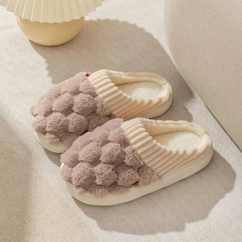 Household Indoor Warm Non - Slip Plush Slippers - GlossiChic CollectionShoes & Accessories