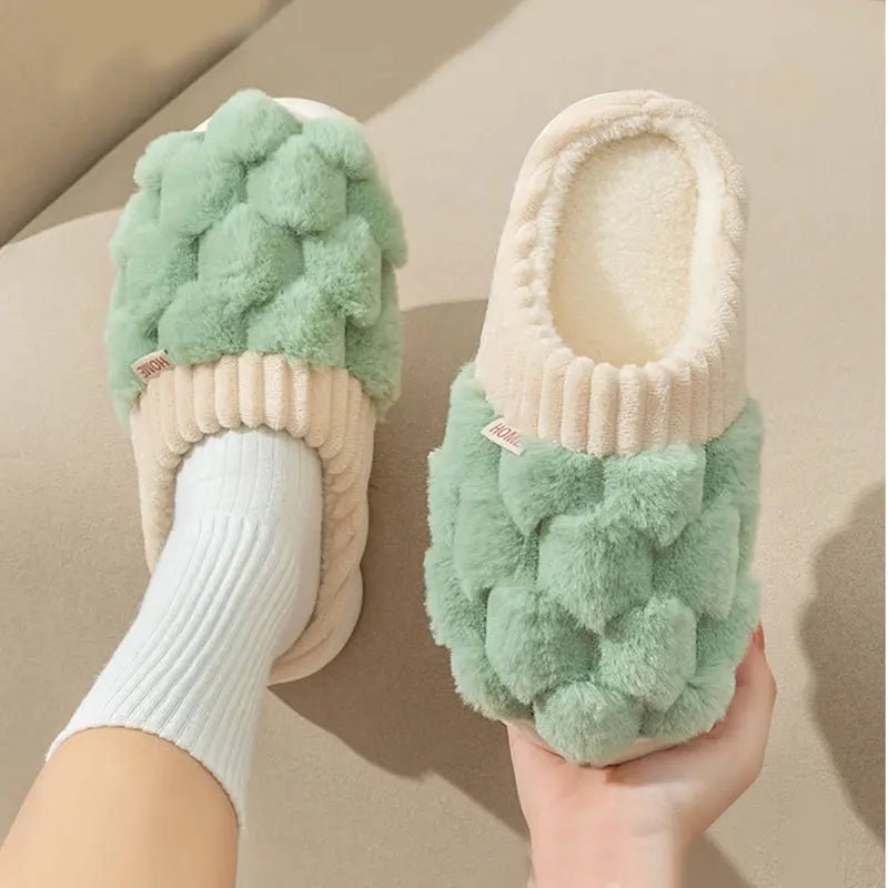Household Indoor Warm Non - Slip Plush Slippers - GlossiChic CollectionShoes & Accessories