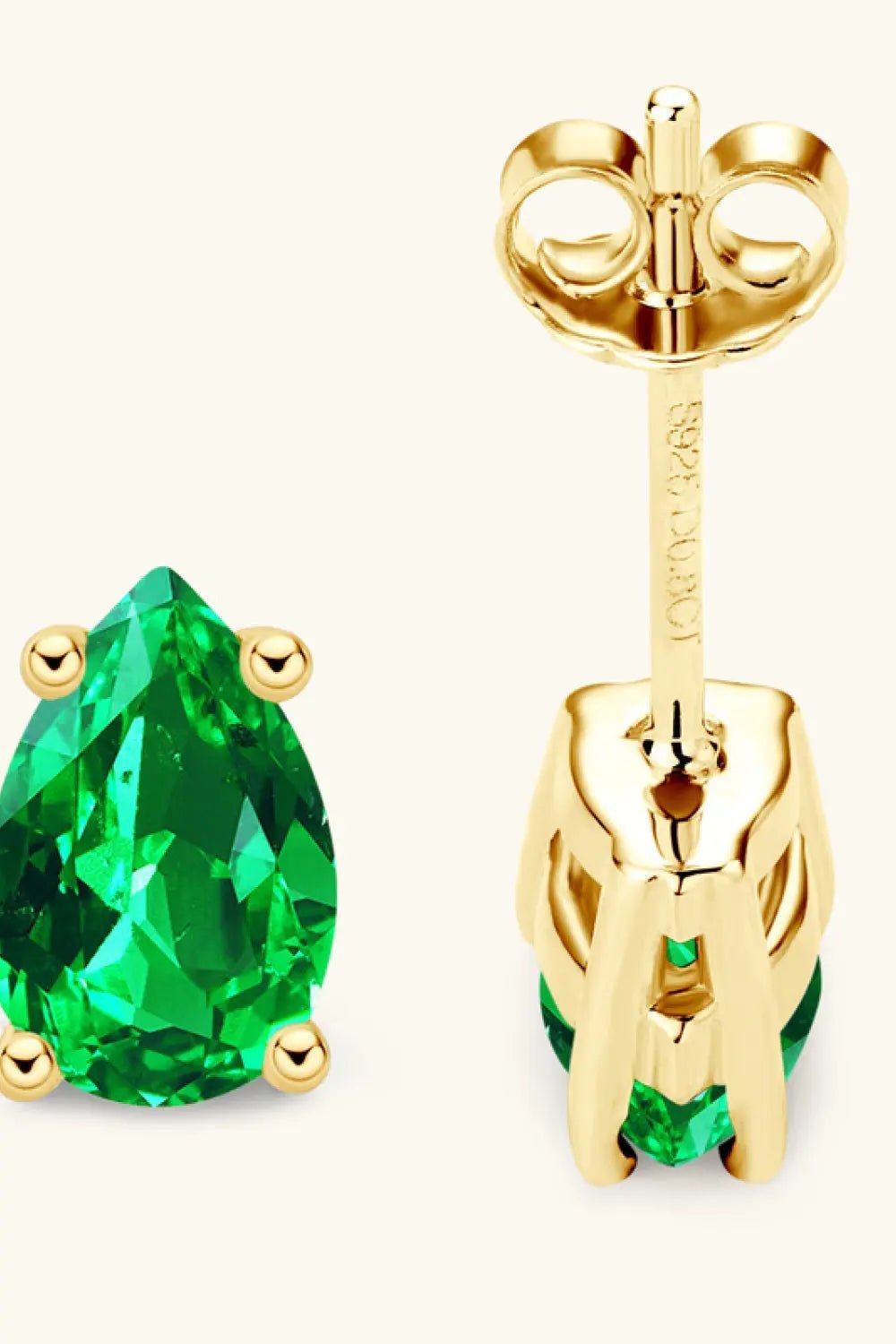 Lab - Grown Emerald Stud Earrings - GlossiChic Collectionjewelry