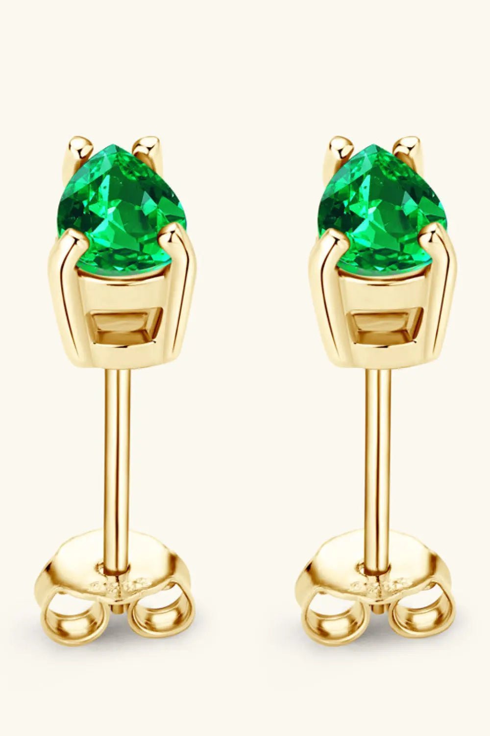 Lab - Grown Emerald Stud Earrings - GlossiChic Collectionjewelry