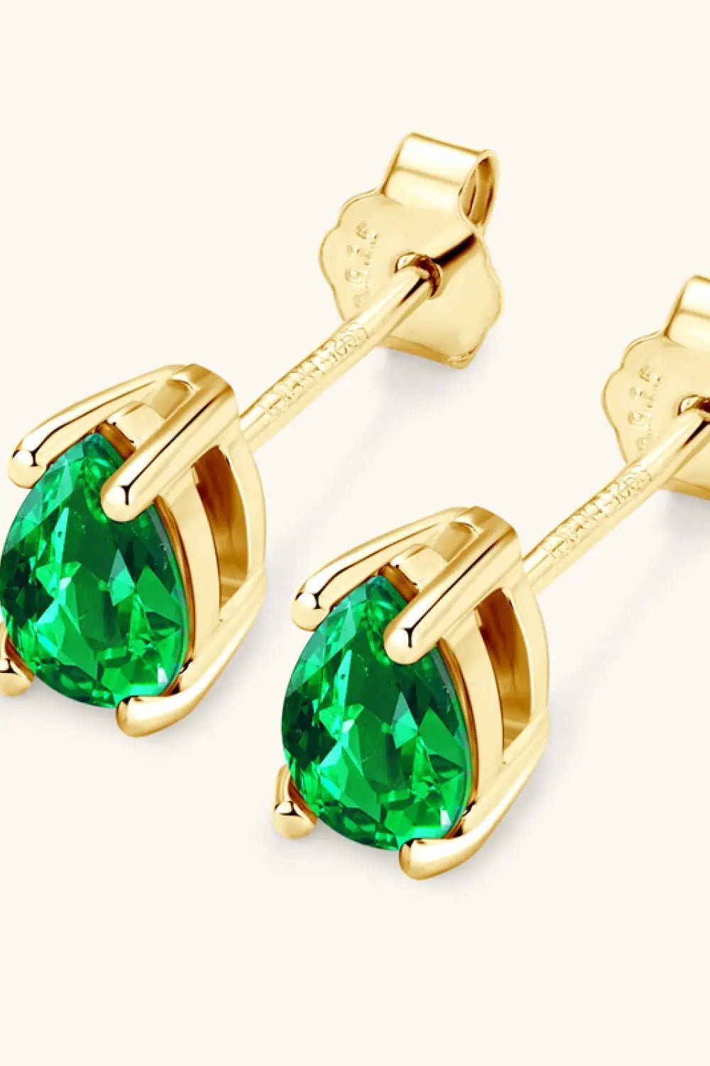 Lab - Grown Emerald Stud Earrings - GlossiChic Collectionjewelry