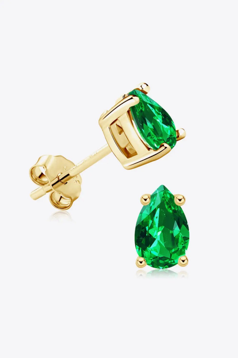 Lab - Grown Emerald Stud Earrings - GlossiChic Collectionjewelry