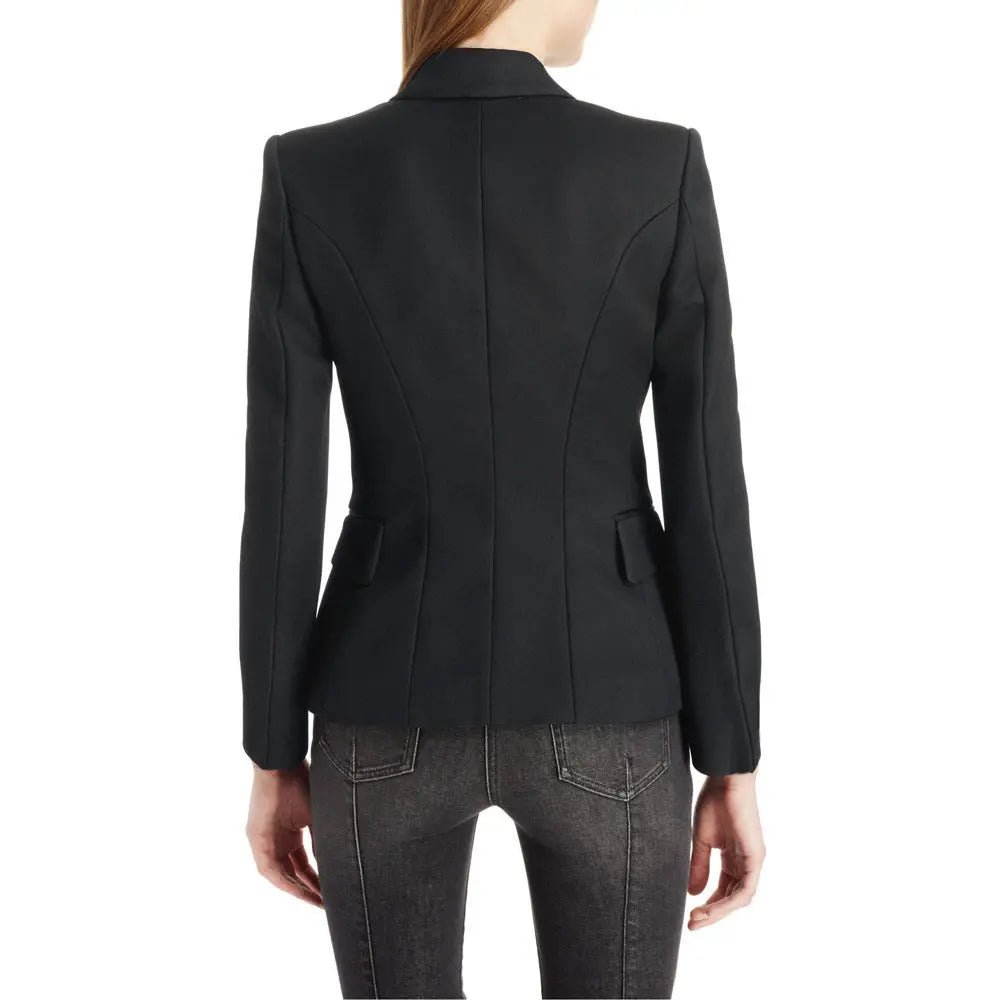 Lapel Collar Long Sleeve Blazer - GlossiChic Collection Hot Pink / S GlossiChic Collection Blazer & Cardigan